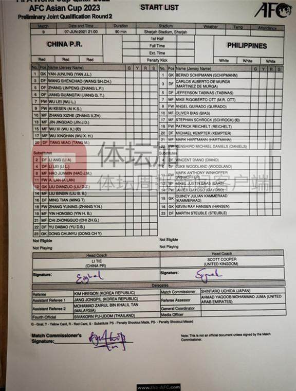 澳客网官网-国足vs菲律宾：沿用对关岛战首发 武磊艾克森冲锋